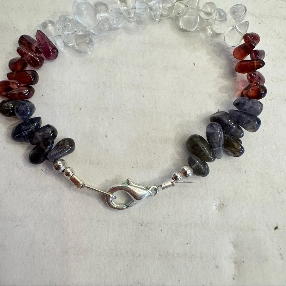 Natural Multi Gemstone Tear Drops Briolette Beaded Necklace 6-10 MM 38 Inch - Picture 10 of 16